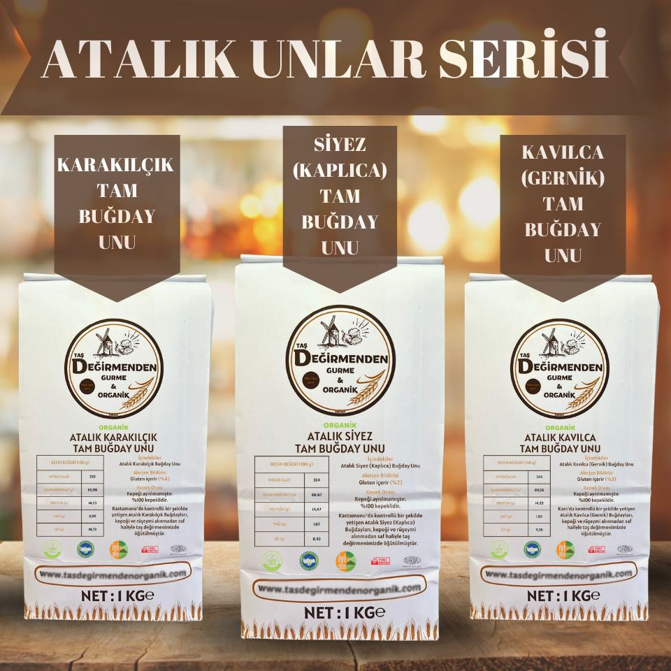 Organik Atalık Unlar Seti 1 (Siyez-Karakılçık-Kavılca)