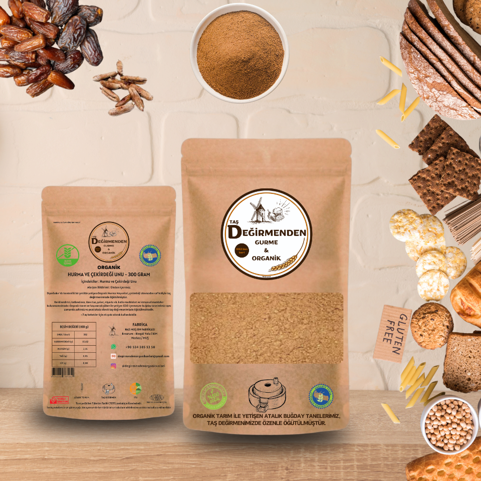 Organik Hurma Çekirdeği Unu (Gluten İçermez) - 300 Gram