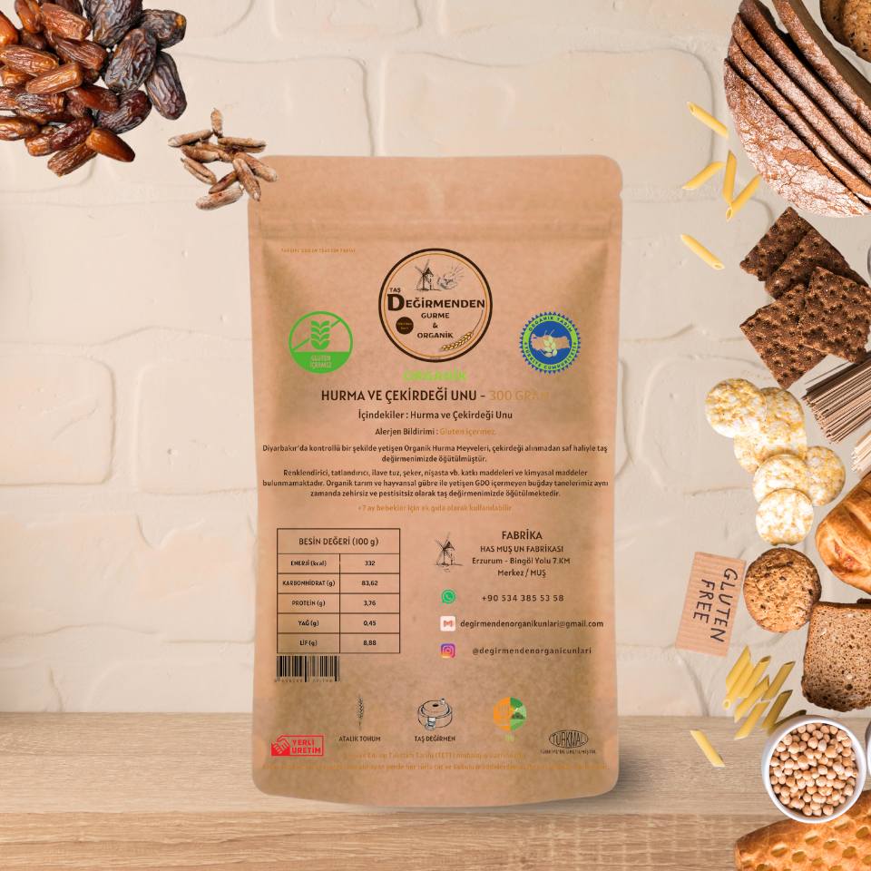 Hurma ve Çekirdeği Unu (Gluten İçermez) - 300 Gram