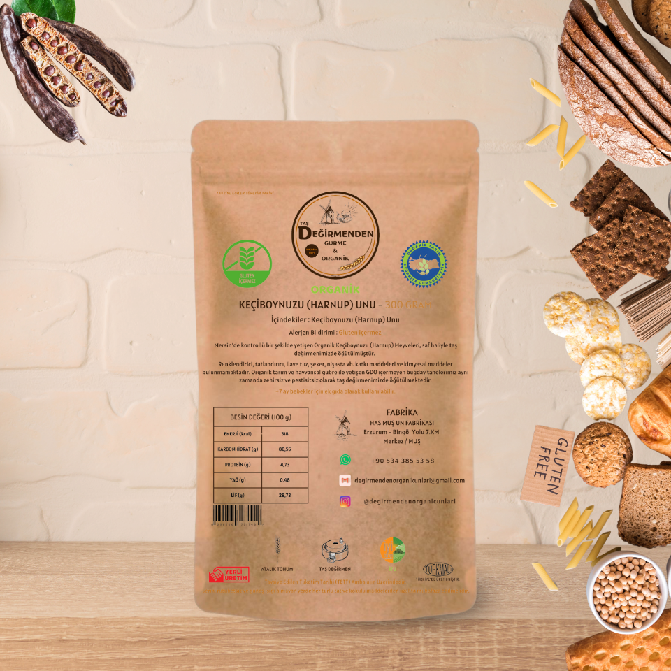 Keçiboynuzu (Harnup) Unu (Gluten İçermez) - 300 Gram
