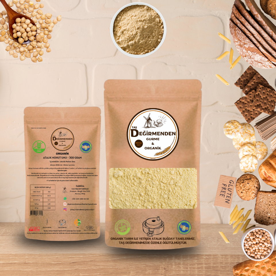 Organik Atalık Nohut Unu (Gluten İçermez) - 300 Gram