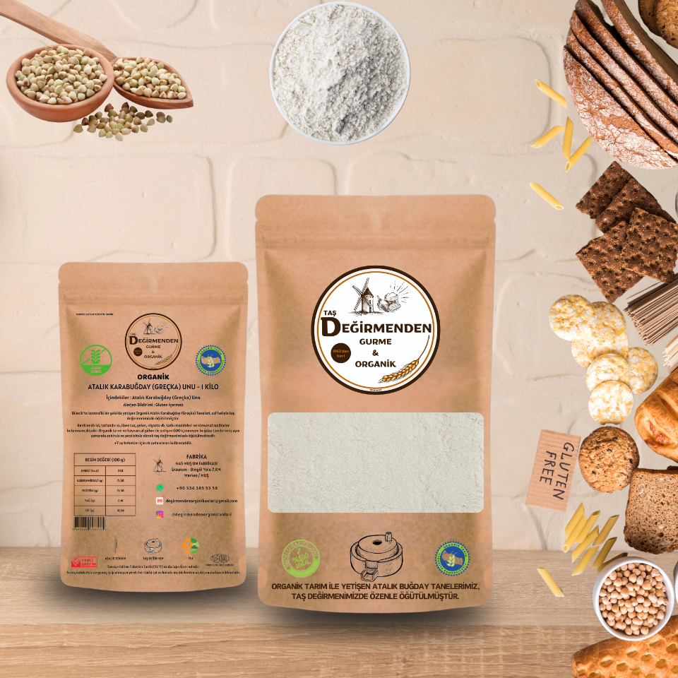Organik Atalık Karabuğday (Greçka) Unu (Gluten İçermez) - 1 Kilo