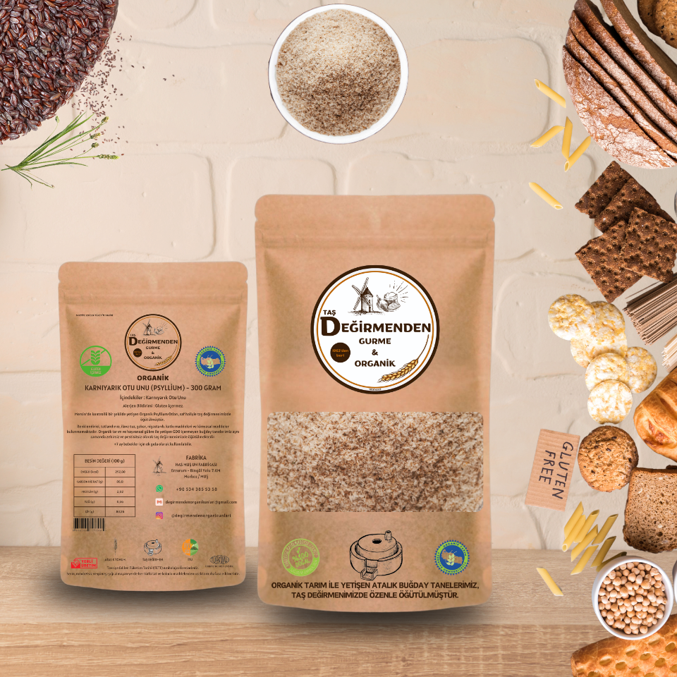 Organik Karnıyarık Otu Unu (Psyllium) (Gluten Içermez) - 300 Gram