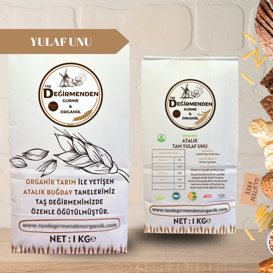 Organik Atalık Tam Yulaf Unu (Gluten İçermez) - 1 Kilo