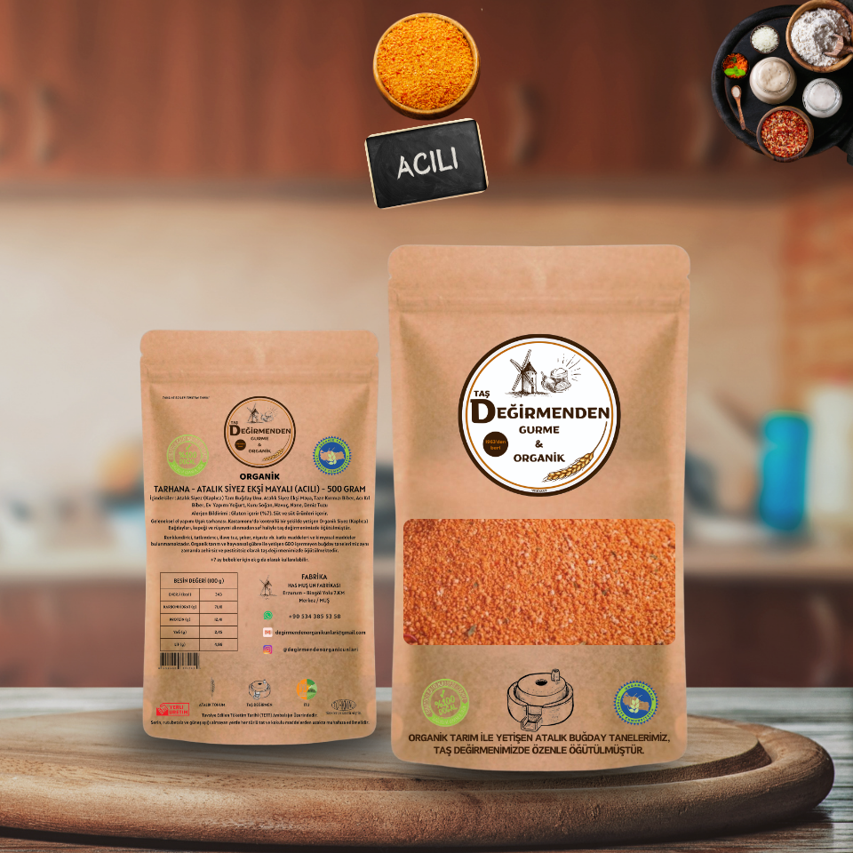 Organik Atalık Tarhana Acılı - Siyez Unlu, Siyez Ekşi Mayalı - 500 Gram
