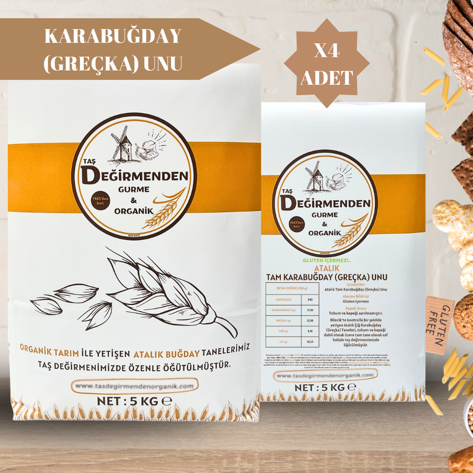 Atalık Karabuğday (Greçka) Unu (Gluten İçermez) - 20 Kilo