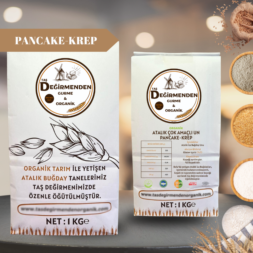 Organik Atalık Çok Amaçlı Un - Pancake-Krep - 1 Kilo