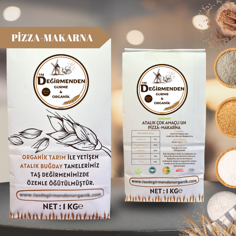 Organik Atalık Çok Amaçlı Un - Pizza - Makarna - 1 Kilo