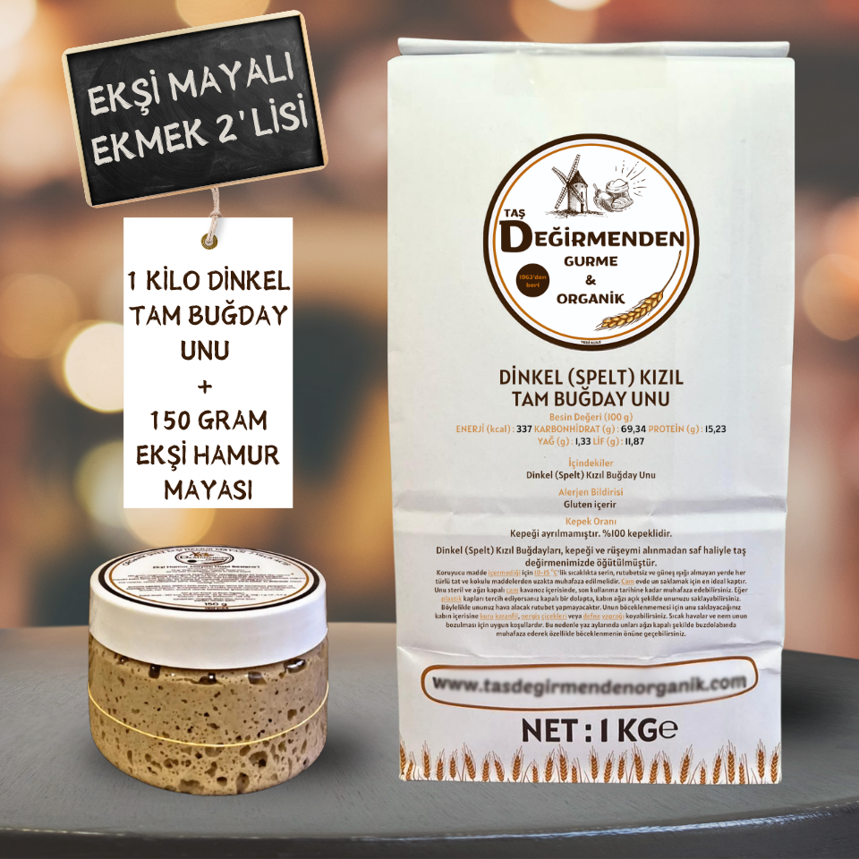 Dinkel Spelt Kızıl Tam Buğday Unu - Siyez Ekşi Hamur Mayası