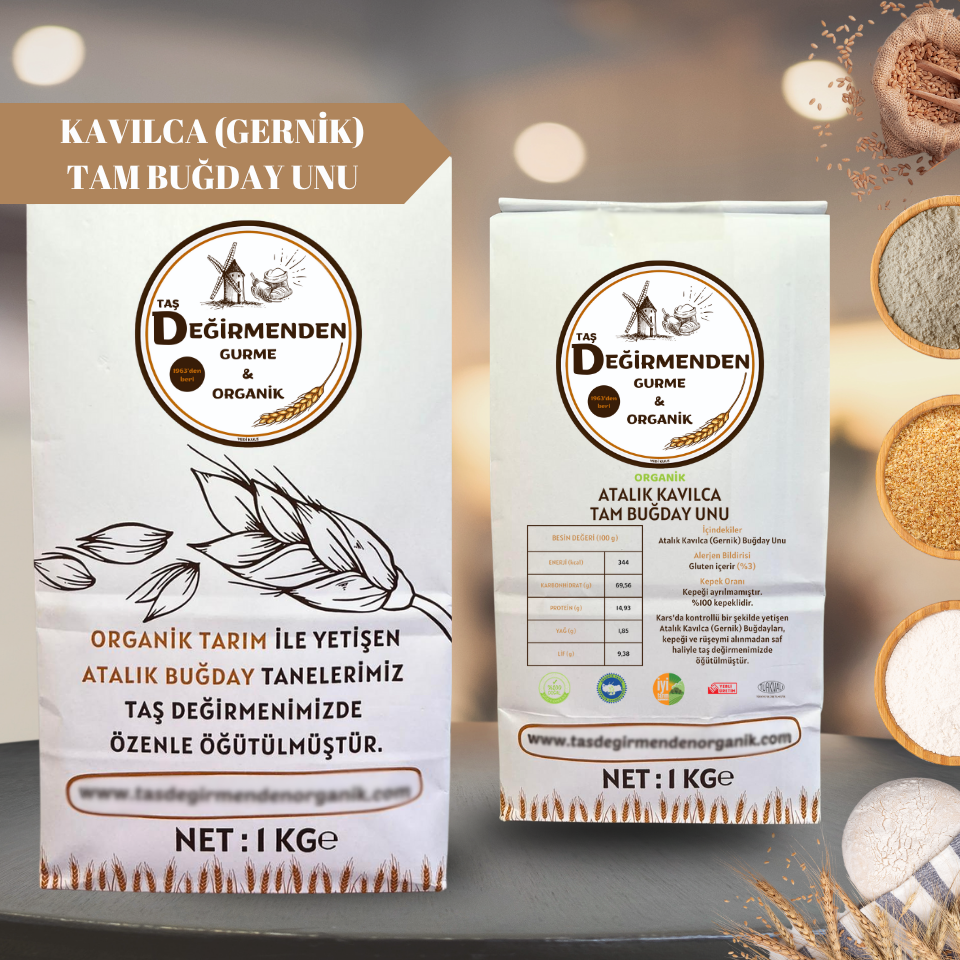Organik Atalık Kavılca Gernik Tam Buğday Unu - 1 Kilo
