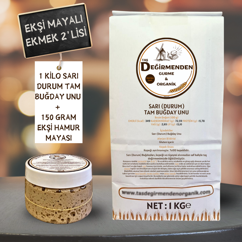 Sarı Durum Tam Buğday Unu - Siyez Ekşi Hamur Mayası