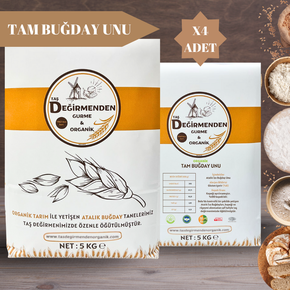 Organik Atalık Tam Buğday Unu - 20 Kilo