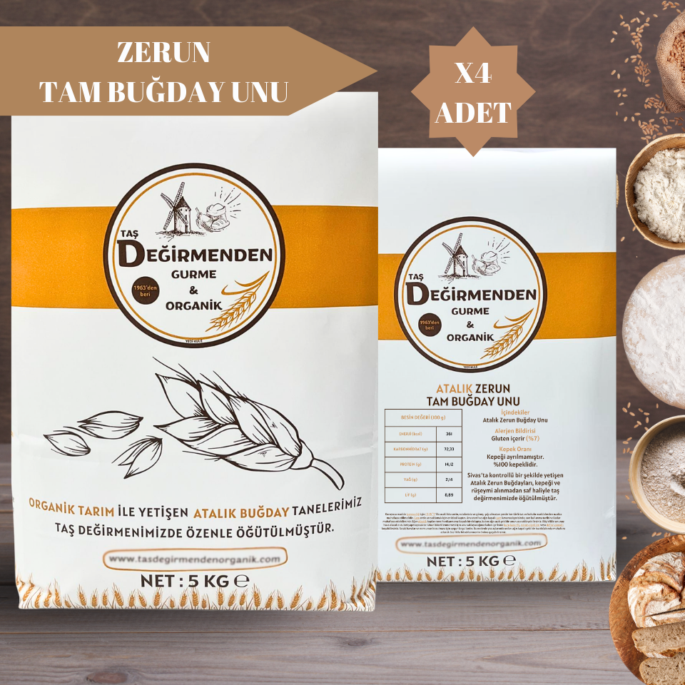 Atalık Zerun Tam Buğday Unu - 20 Kilo