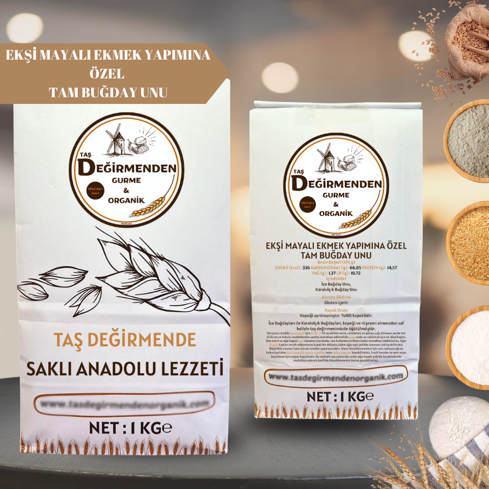 Ekşi Mayalı Ekmek Yapımına Özel Tam Buğday Unu - 1 Kilo