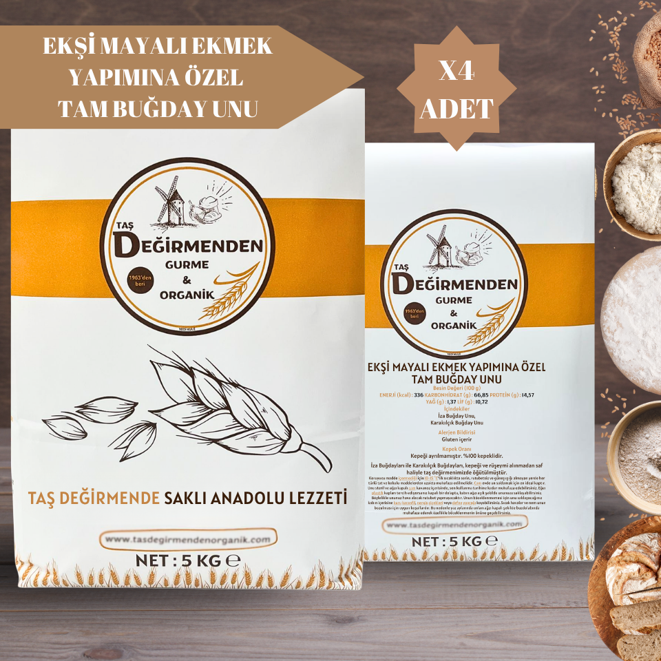 Atalık Ekşi Mayalı Ekmek Yapımına Özel Tam Buğday Unu - 20 Kilo