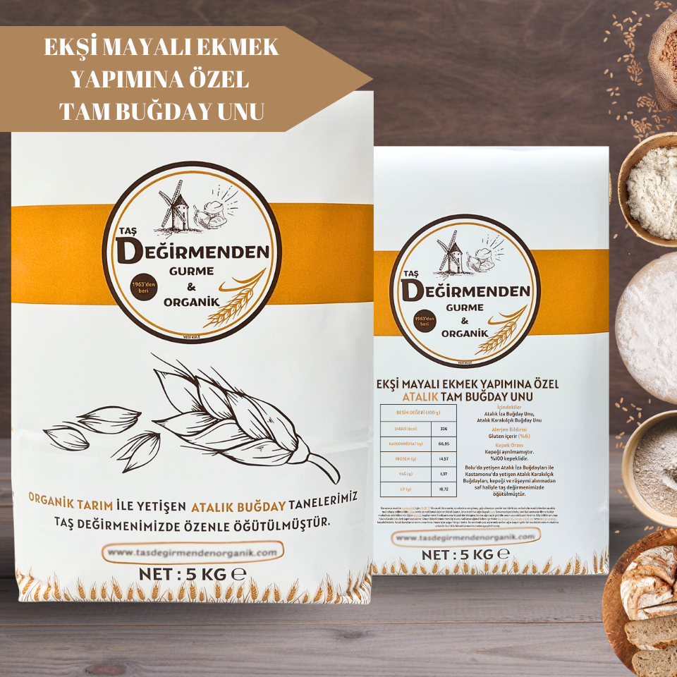 Atalık Ekşi Mayalı Ekmek Yapımına Özel Tam Buğday Unu - 5 Kilo