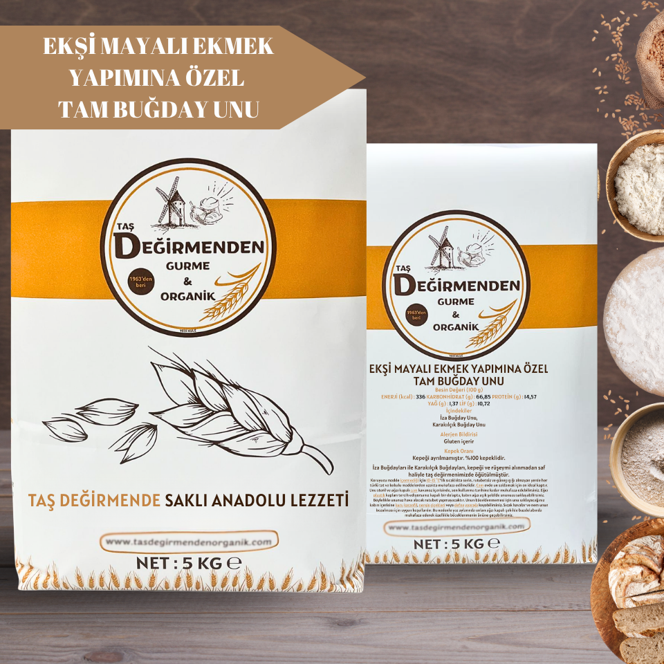 Ekşi Mayalı Ekmek Yapımına Özel Tam Buğday Unu - 5 Kilo