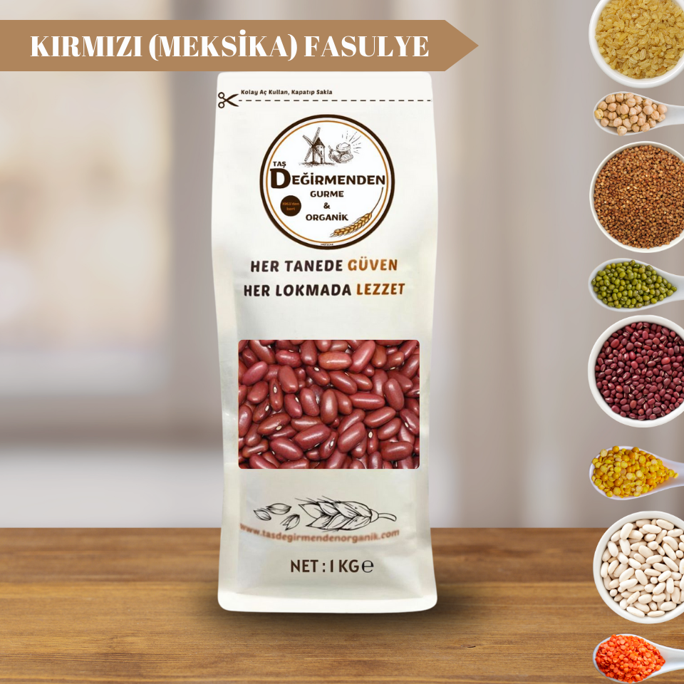 Organik Kırmızı (Meksika) Fasulye - 1 Kilo