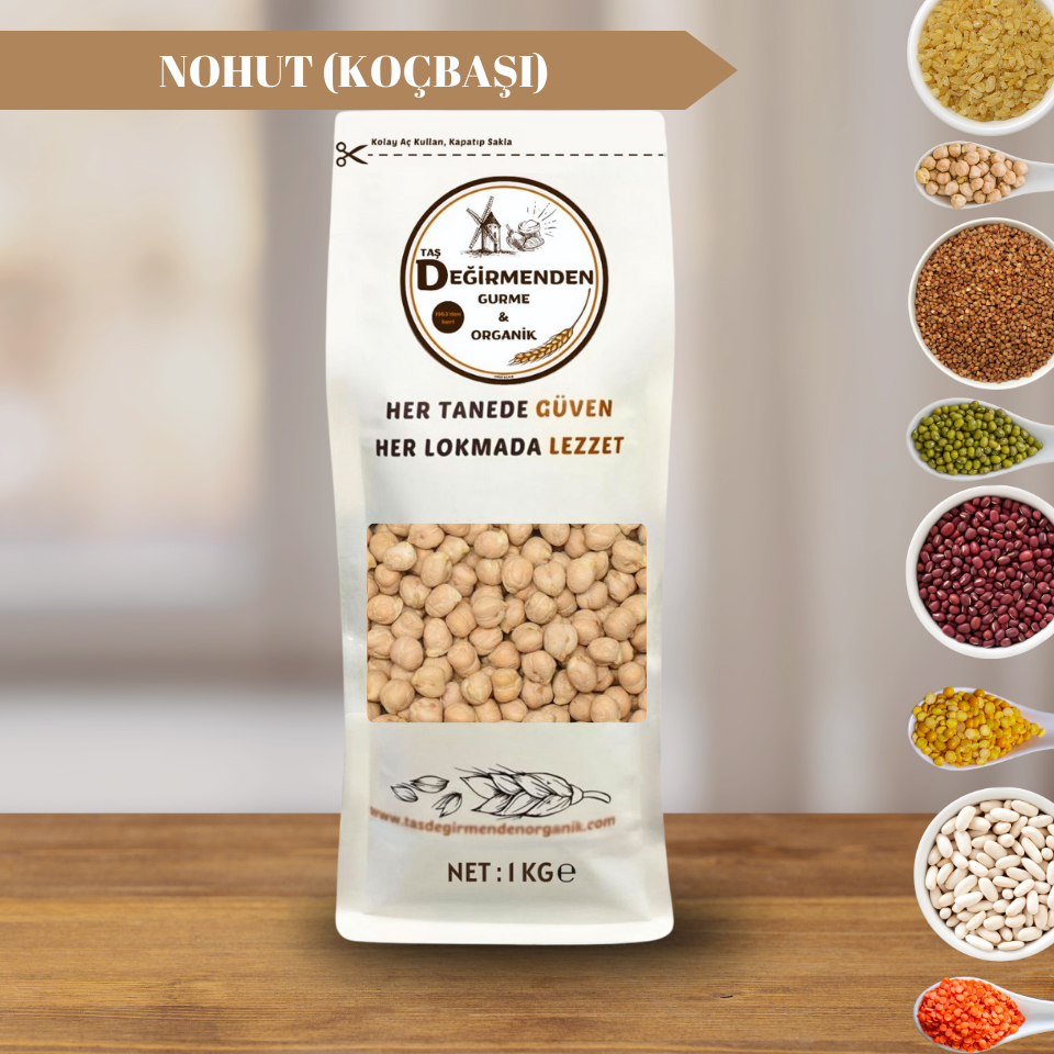 Organik Atalık Nohut (Koçbaşı) (9MM) - 1 Kilo