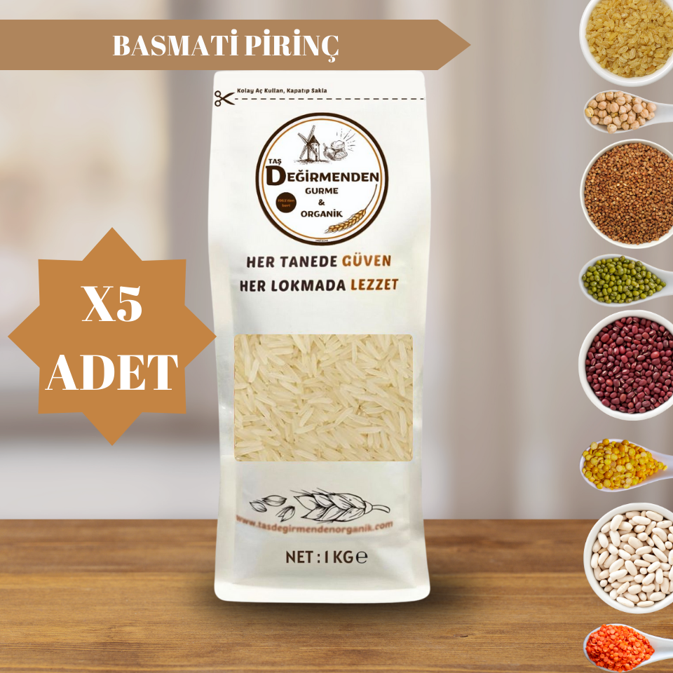 Organik Basmati Pirinç - 5 Kilo