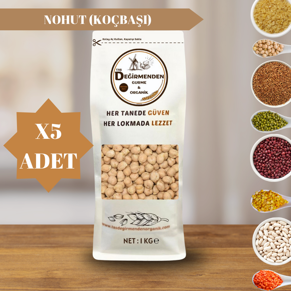 Organik Atalık Nohut (Koçbaşı) (9MM) - 5 Kilo