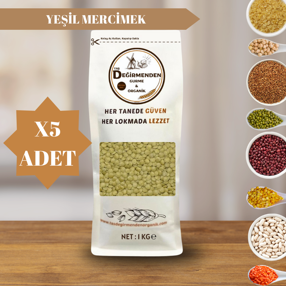 Atalık Yeşil Mercimek (7 MM) - 5 Kilo