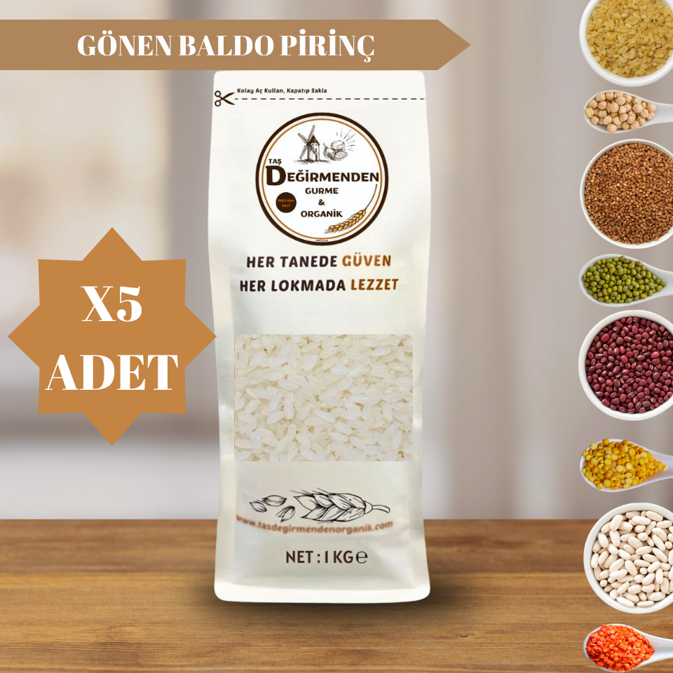 Organik Atalık Gönen Baldo Pirinç - 5 Kilo
