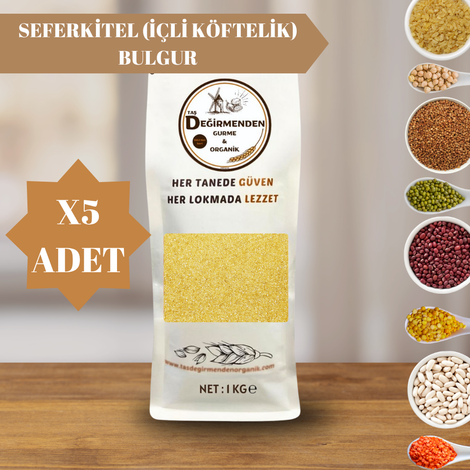 Organik Atalık Seferkitel (İçli Köftelik) Bulgur - 5 Kilo